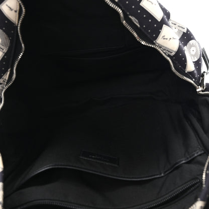 Saint Laurent Canvas Record Print City Backpack Black White 4 of 10