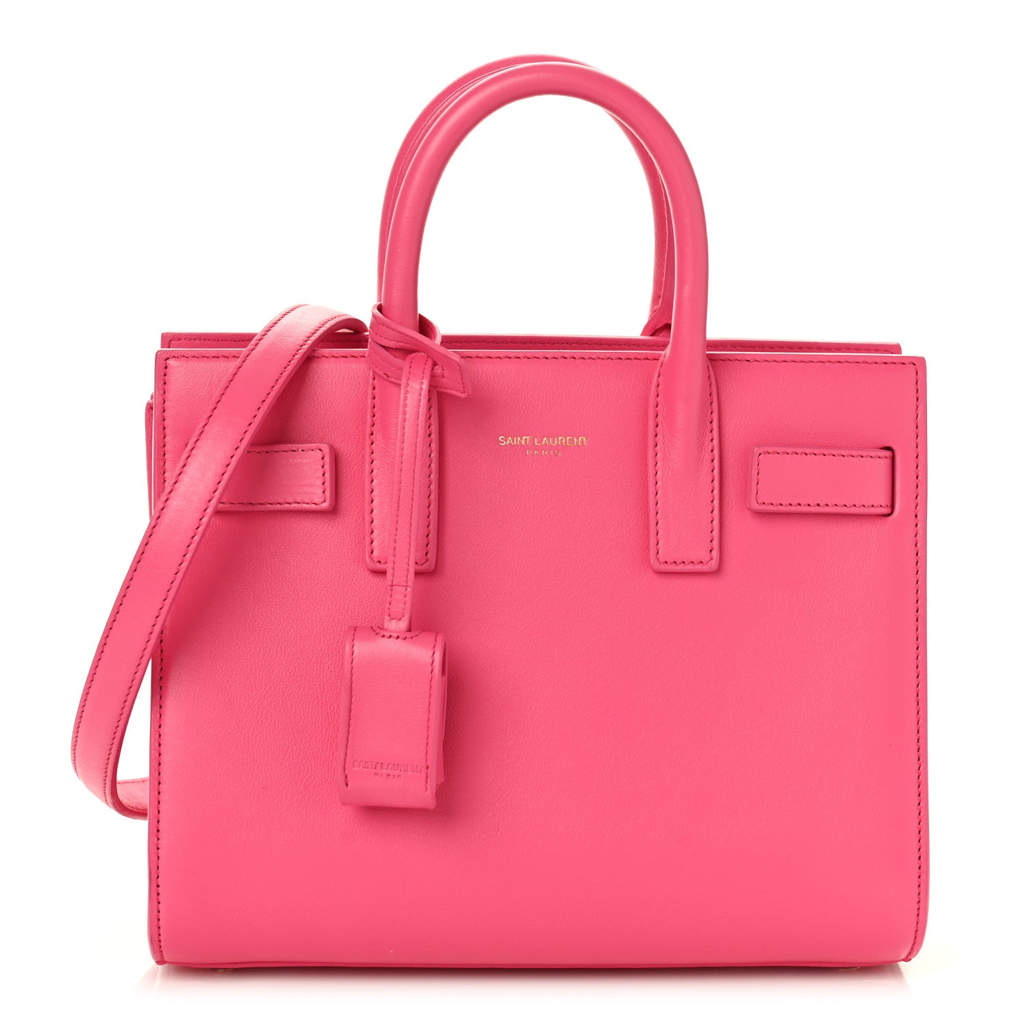 Saint Laurent Calfskin Nano Sac De Jour Lipstick Fuchsia 1 of 8