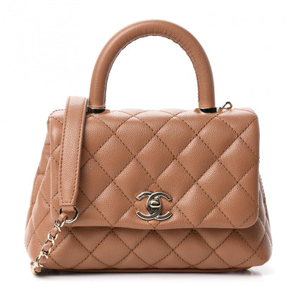 Chanel Caviar Quilted Extra Mini Coco Handle Flap Brown 1 of 11