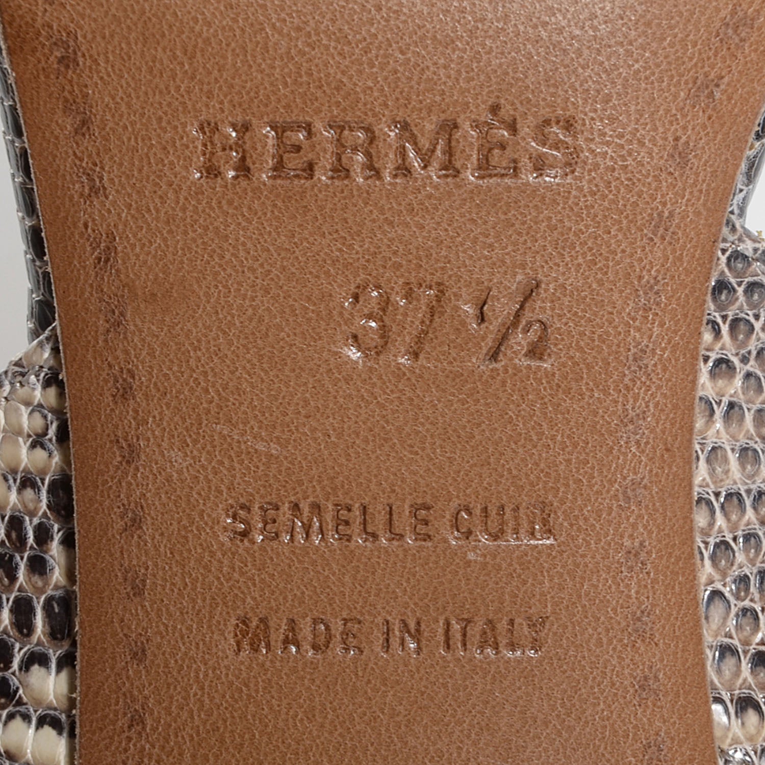 Hermes Lizard Night 70 Sandals Ombre 37.5 4 of 4