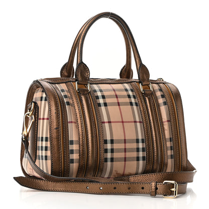 Burberry Haymarket Check Medium Alchester Bowling Bag Bronze 3 of 13