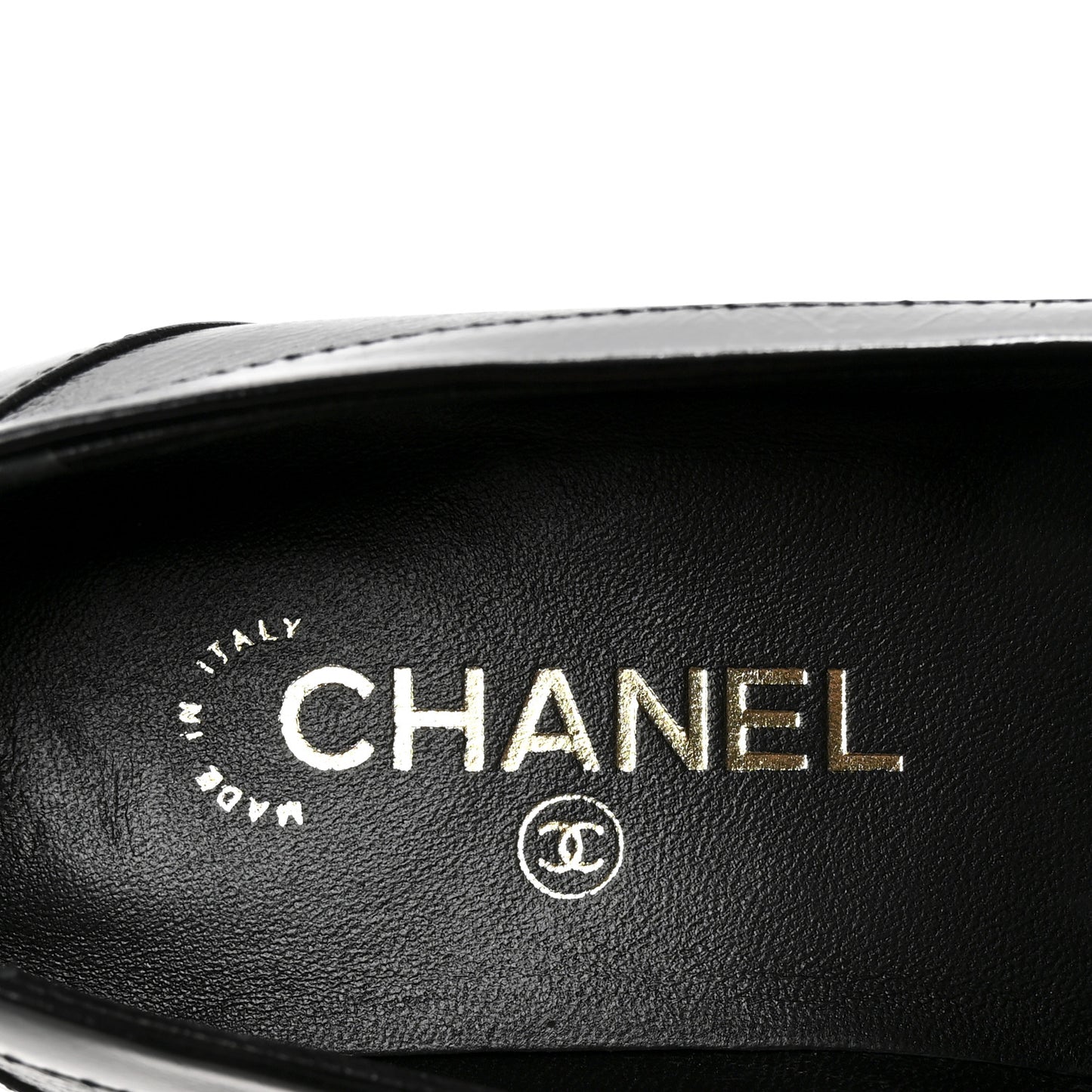 Calfskin CC Moccasin Loafers 38.5 Black