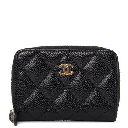 Chanel Caviar Quilted Zip Coin Purse Black 1 of 8