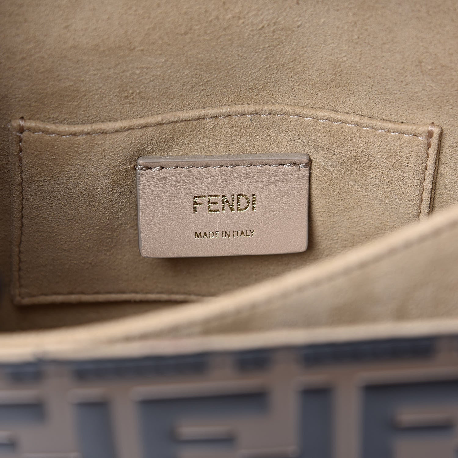 Fendi Vitello Liberty Bi-Color FF 1974 Embossed Small Kan U Shoulder Bag Maya Black 6 of 10