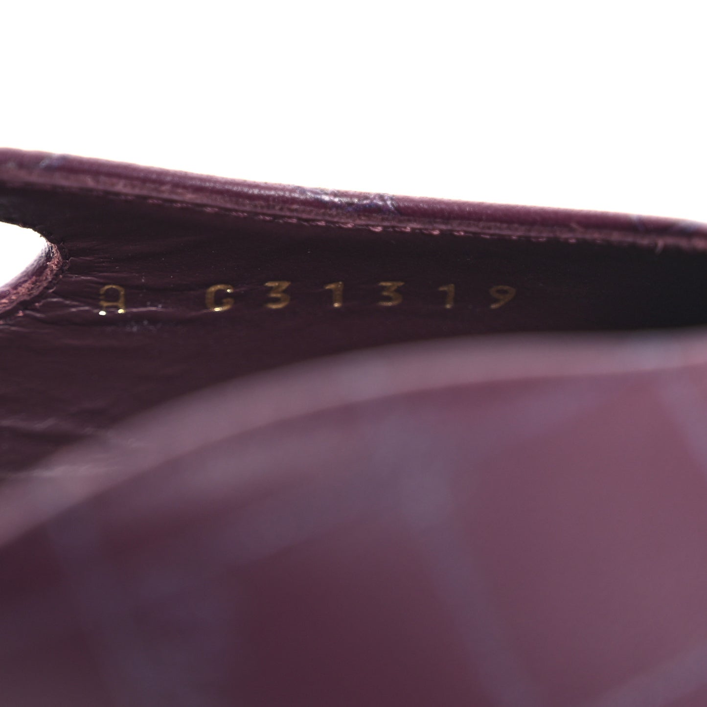 Lambskin Patent Cap Toe CC Slingback Flats 37.5 Burgundy Black