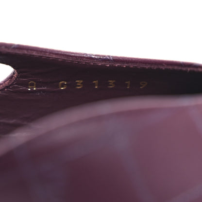 Chanel Lambskin Patent Cap Toe CC Slingback Flats 37.5 Burgundy Black 9 of 10