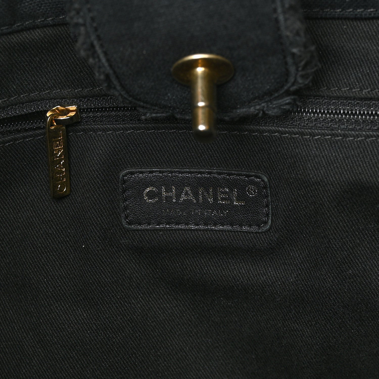 Chanel Canvas Chevron Cuba Patchwork Shopper Tote Black 6 of 9