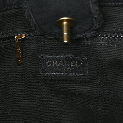 Chanel Canvas Chevron Cuba Patchwork Shopper Tote Black 6 of 9