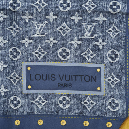Louis Vuitton Silk Monogram Denim Bandana Scarf Blue 2 of 3