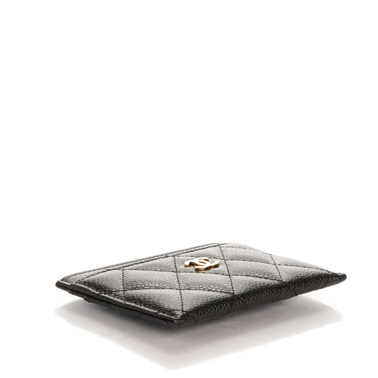 Caviar Quilted Card Holder Black