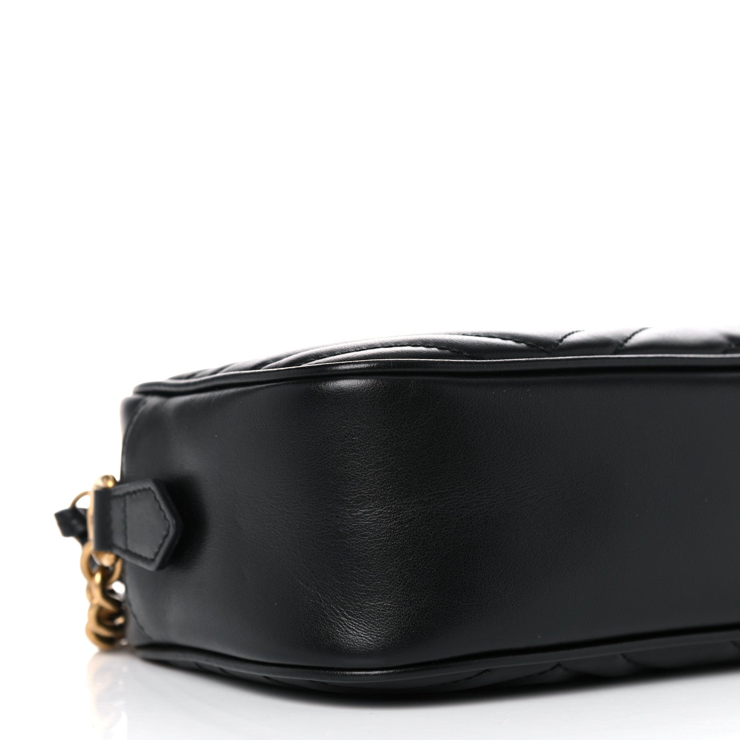 Gucci Calfskin Matelasse Small GG Marmont Chain Shoulder Bag Black 9 of 11
