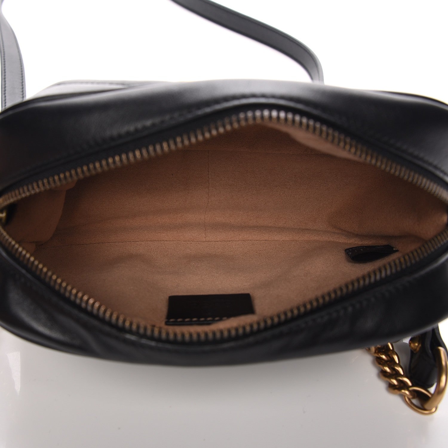 Gucci Calfskin Matelasse Mini GG Marmont Chain Shoulder Bag Black 5 of 7