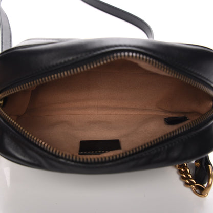Gucci Calfskin Matelasse Mini GG Marmont Chain Shoulder Bag Black 5 of 7