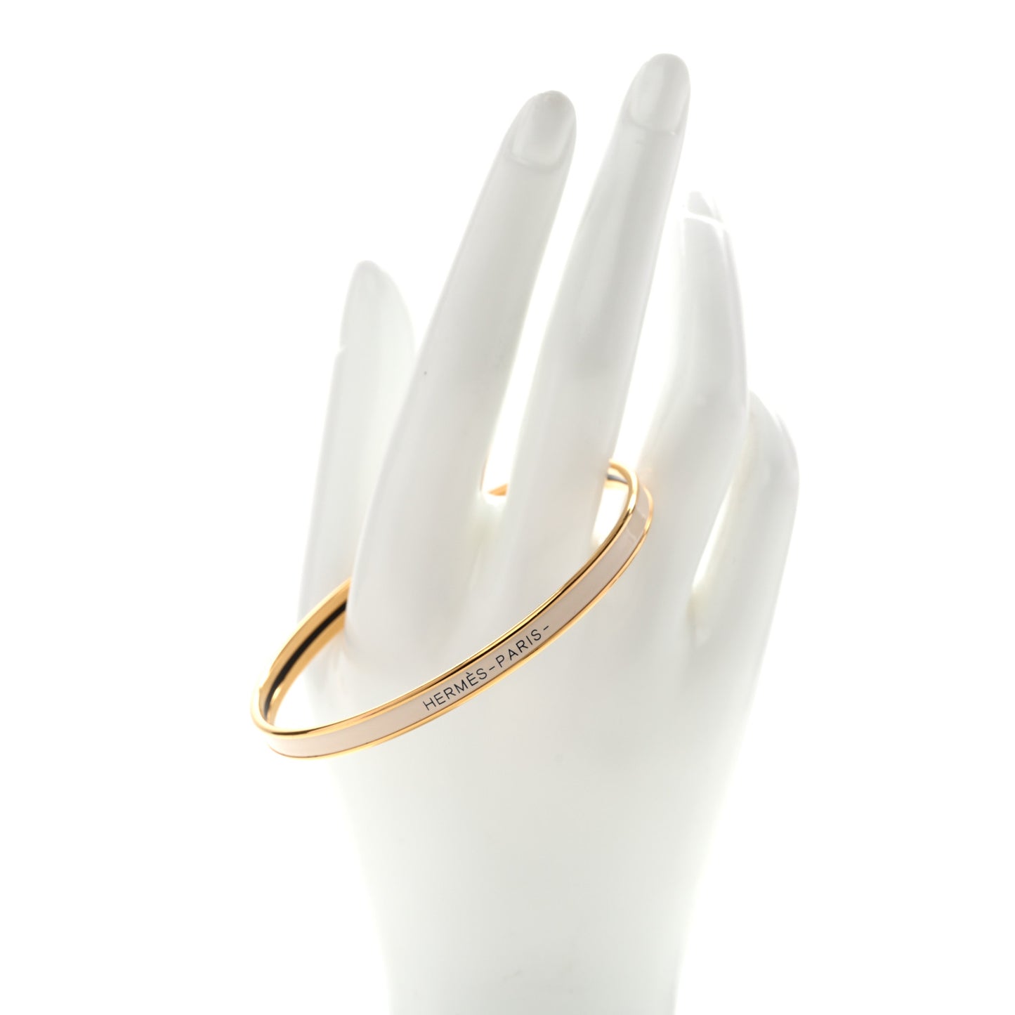 Enamel Printed Extra Narrow Uni Bracelet 70 Creme