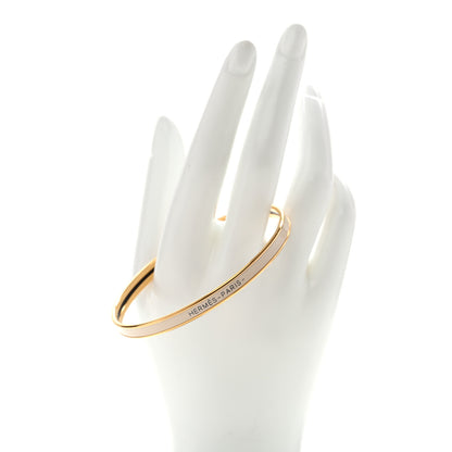Hermes Enamel Printed Extra Narrow Uni Bracelet 70 Creme 2 of 5