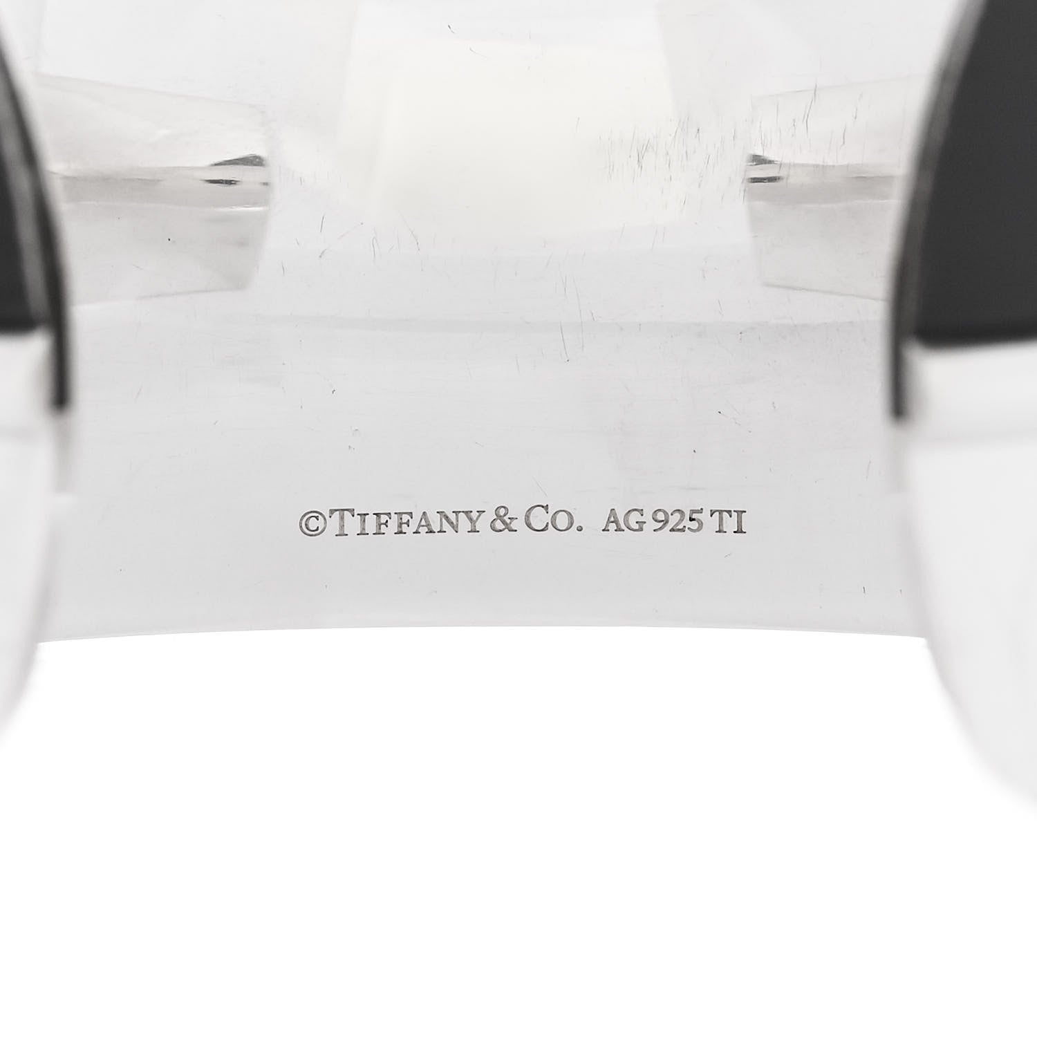 Tiffany Sterling Silver Titanium 1837 Wide Cuff Bracelet 3 of 3