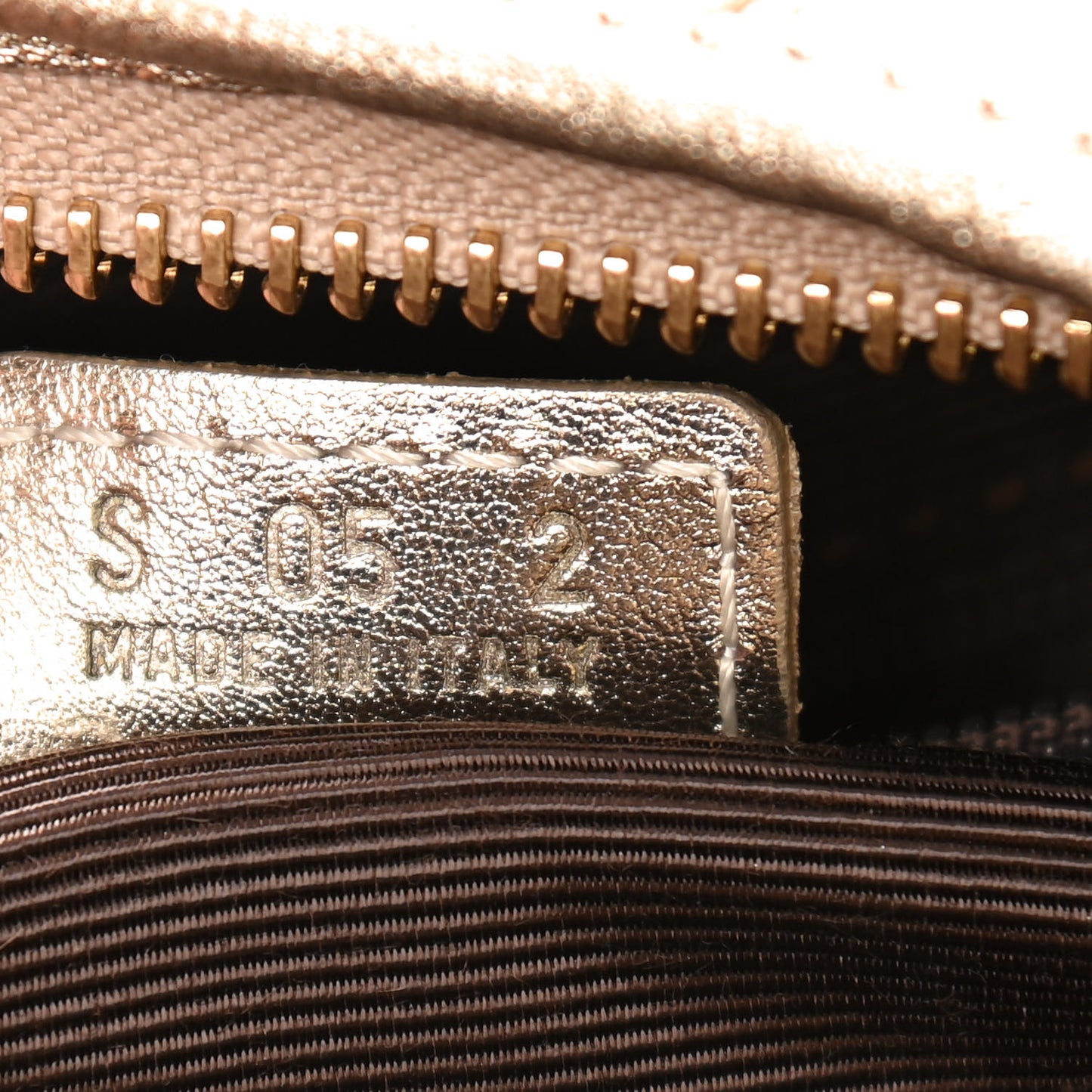 Metallic Calfskin Embossed Hobo Gold