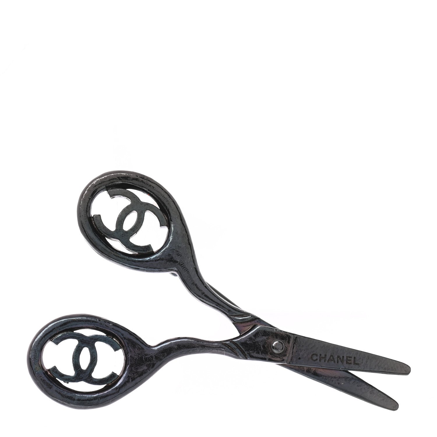 Chanel Metal Scissors CC Brooch Black 1 of 4