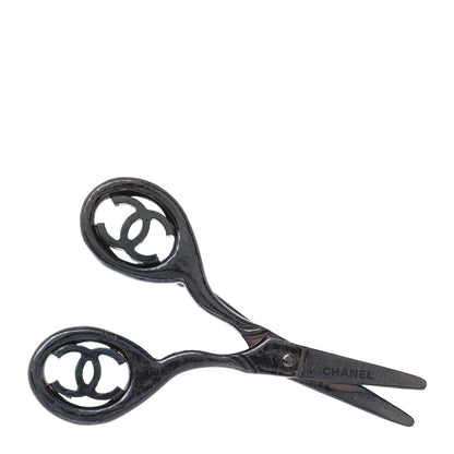 Chanel Metal Scissors CC Brooch Black 1 of 4