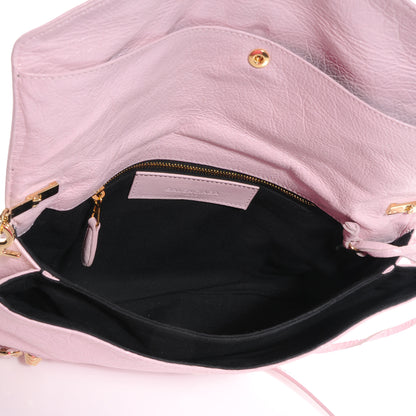 Balenciaga Agneau Giant 12 Gold Hardware Envelope Strap Clutch Rose Poudre 5 of 8