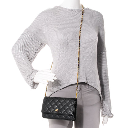 Chanel Caviar Quilted Wallet On Chain WOC Black 2 of 8