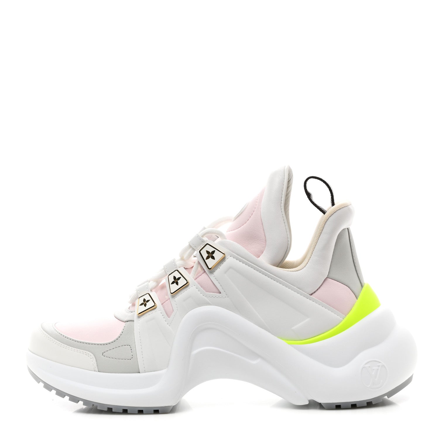 Louis Vuitton Calfskin LV Archlight Sneaker 40 Pink Gray Neon Yellow 1 of 8