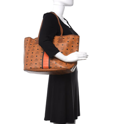 MCM Visetos Crocodile Embossed Medium Liz Shopper Tote Cognac 2 of 15