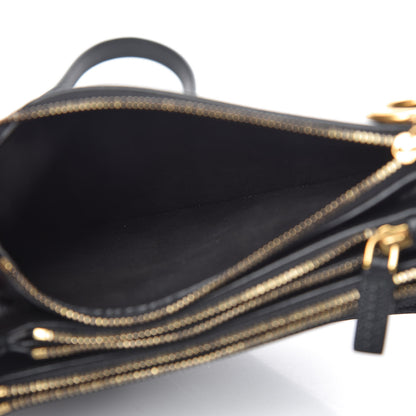 Christian Dior Grained Calfskin Saddle Pouch With Strap Black 5 of 12