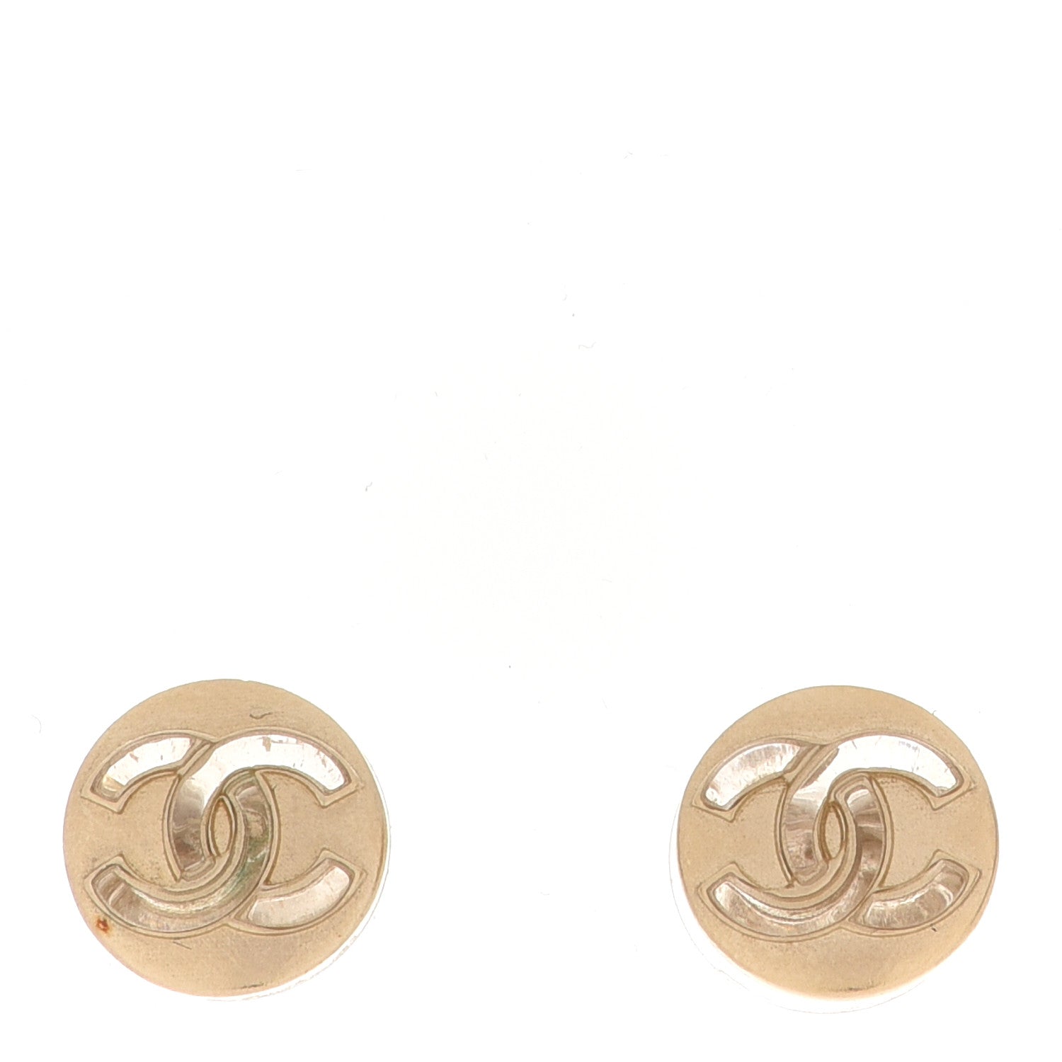 Chanel Metal CC Round Earrings Gold 1 of 4