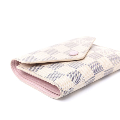 Louis Vuitton Damier Azur Victorine Wallet Rose Ballerine 5 of 9