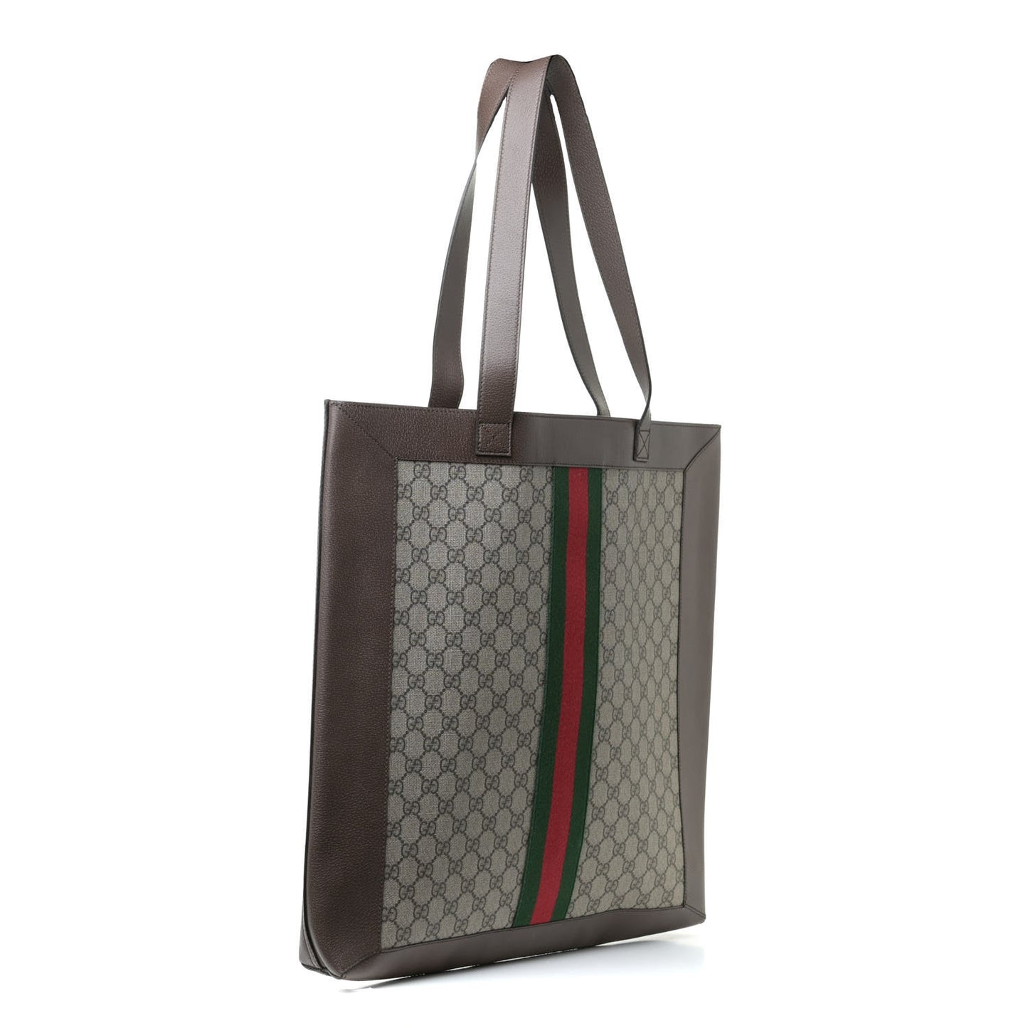 GG Supreme Monogram Web Large DIY Ophidia Vertical Shopping Tote Brown