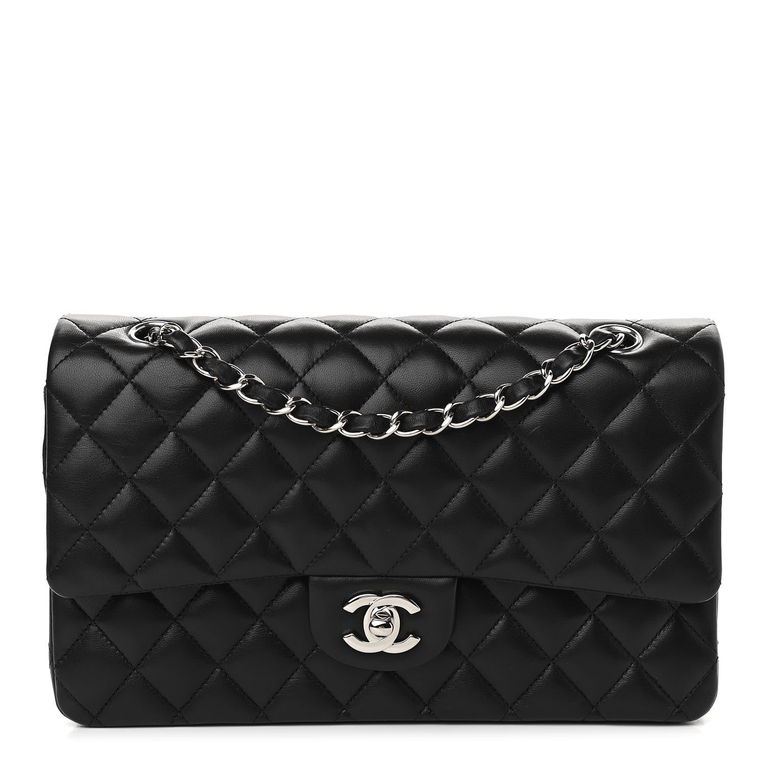 Chanel Lambskin Quilted Medium Double Flap Black 1 of 15