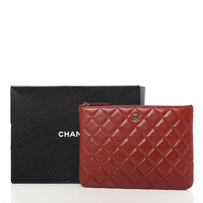 Chanel Lambskin Quilted Medium Cosmetic Case Red 8 of 8