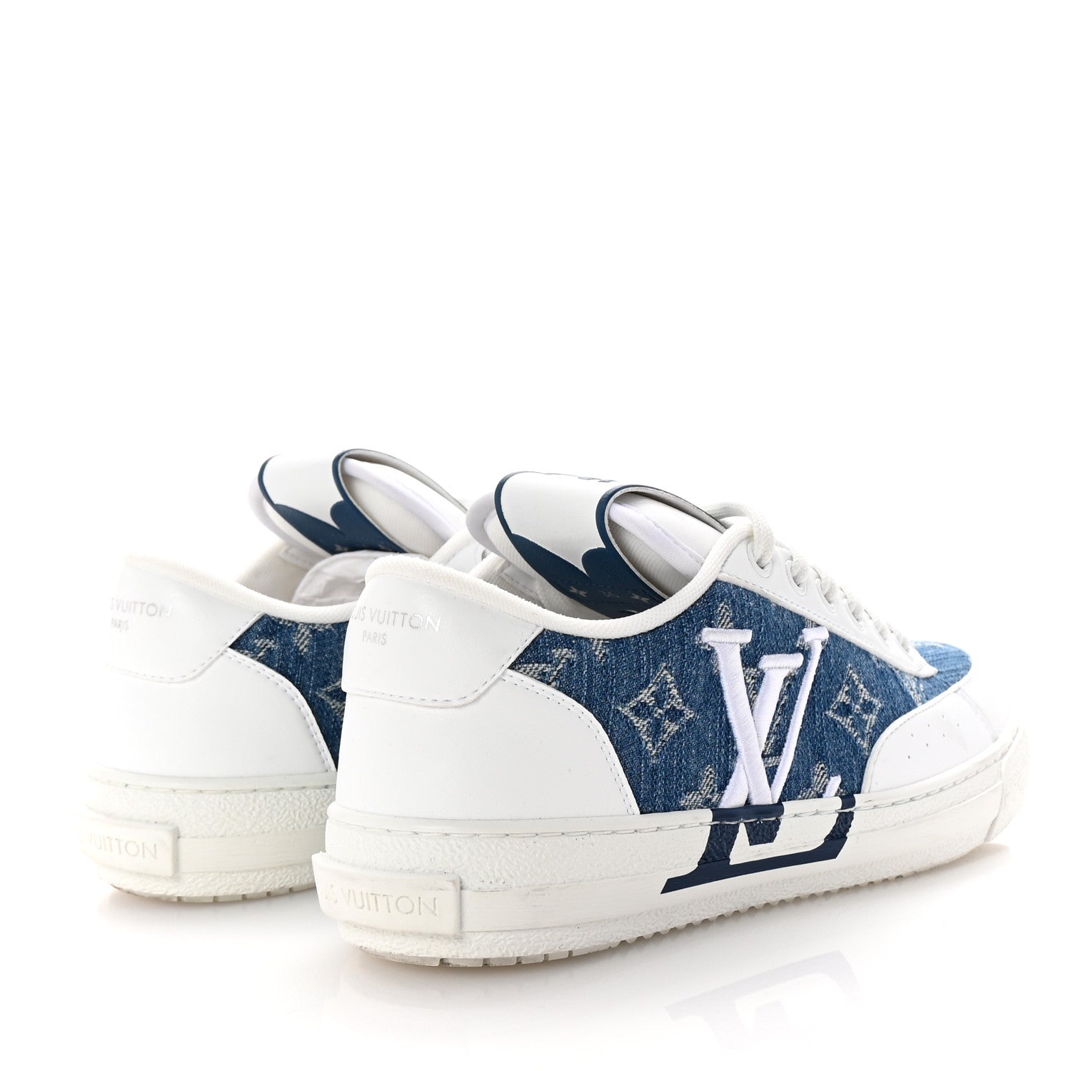 Louis Vuitton Denim Charlie Trainers 36 White Blue 5 of 11