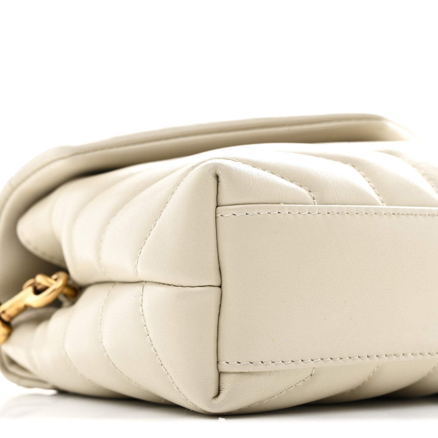 Saint Laurent Calfskin Y Quilted Monogram Toy Loulou Crossbody Bag Crema Soft 10 of 12