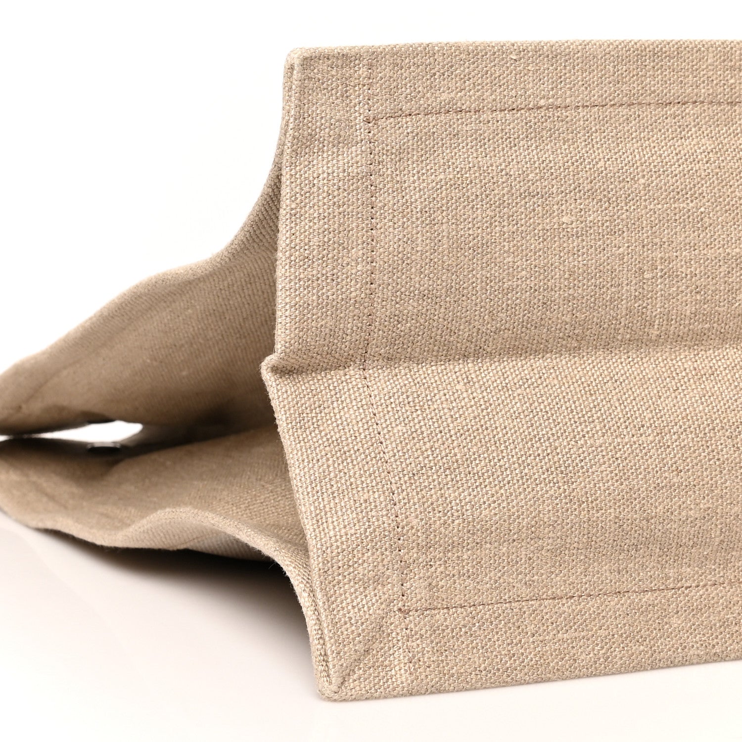 Saint Laurent Linen Calfskin Rive Gauche Tote Optic White 9 of 10