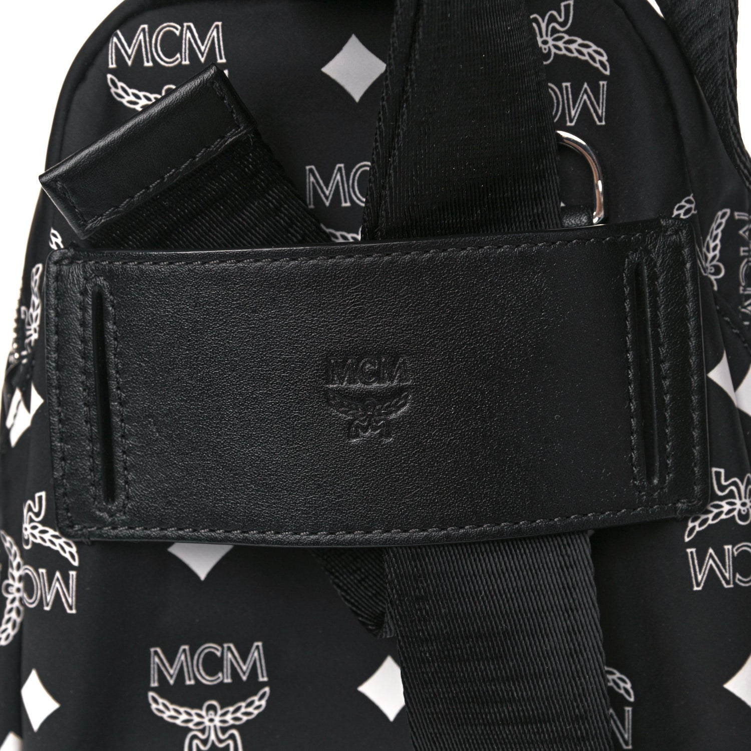 MCM Visetos Trey 4-in-1 Sling Backpack Black Gold 22 of 23
