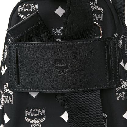 MCM Visetos Trey 4-in-1 Sling Backpack Black Gold 22 of 23