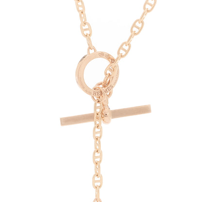 Hermes 18K Rose Gold Diamond GM Chaine D'Ancre Contour Pendant Necklace ST 5 of 6