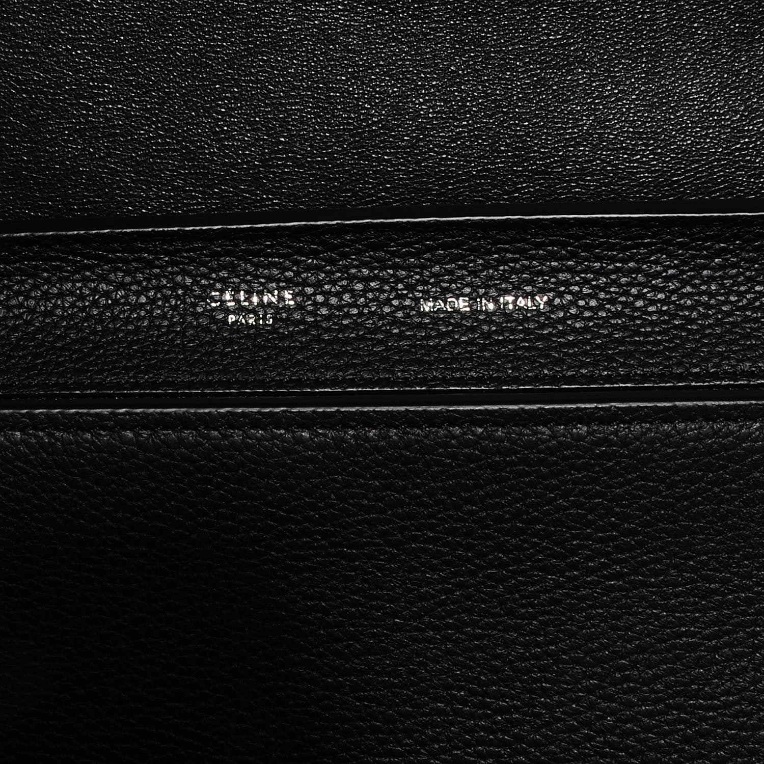 Celine Drummed Calfskin Suede Medium Trapeze Black 5 of 9