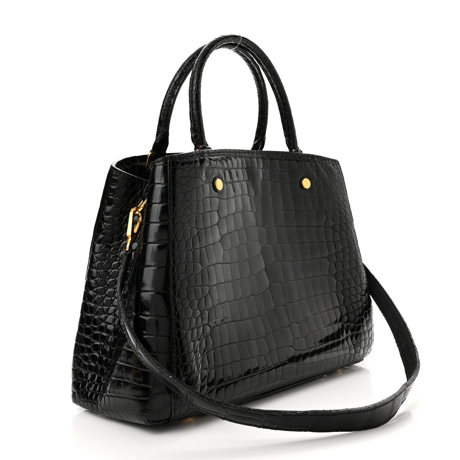 Louis Vuitton Crocodile Brilliant Montaigne MM Black 2 of 8