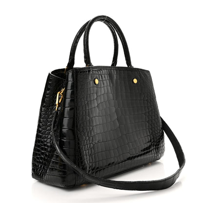 Louis Vuitton Crocodile Brilliant Montaigne MM Black 2 of 8