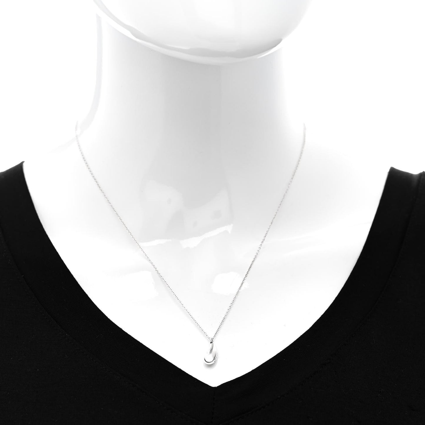 Sterling Silver 12mm Elsa Peretti Tear Drop Pendant Necklace