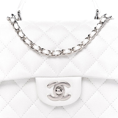 Chanel Iridescent Caviar Quilted Mini Top Handle Rectangular Flap White 10 of 10