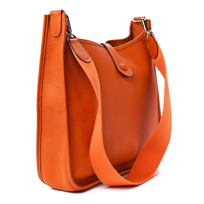 Hermes Taurillon Clemence Evelyne PM Orange 3 of 10