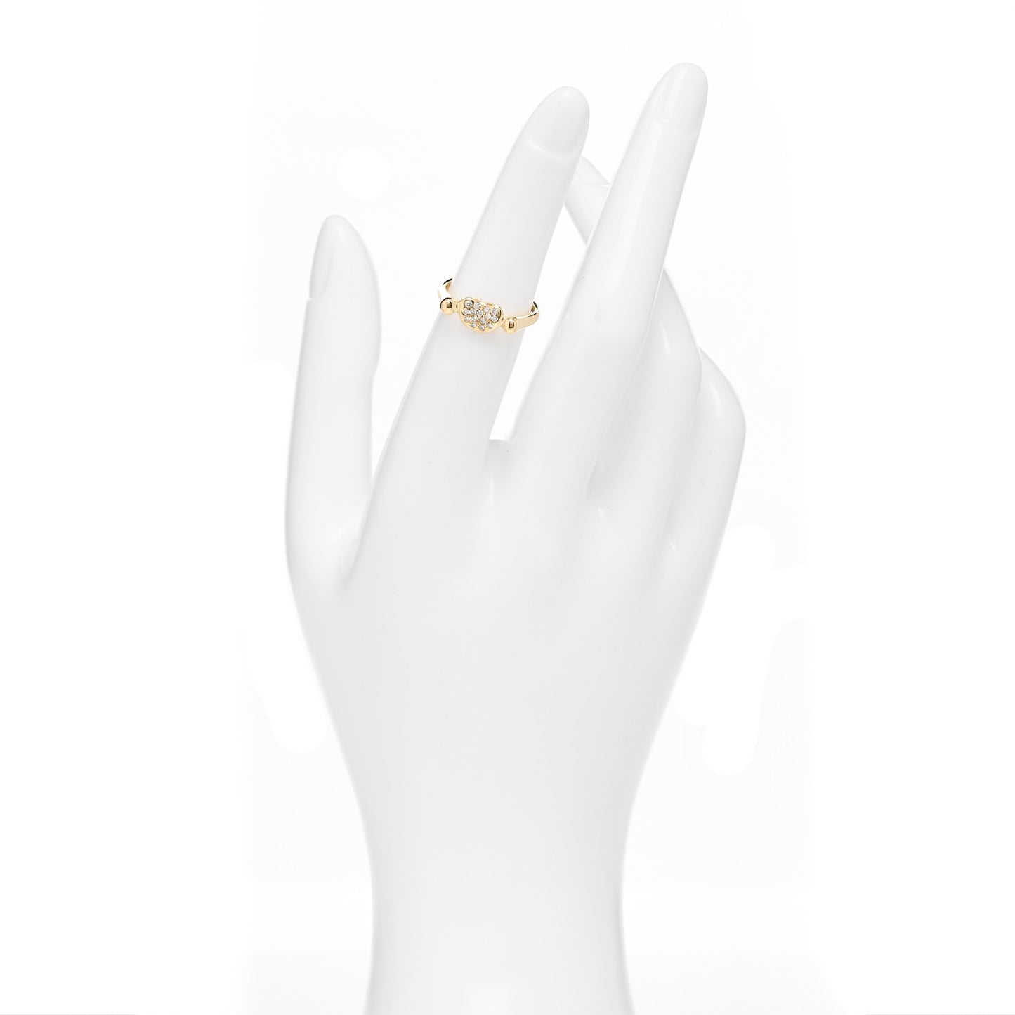 18K Yellow Gold Diamond Elsa Peretti Bean Wire Ring 49 4.75