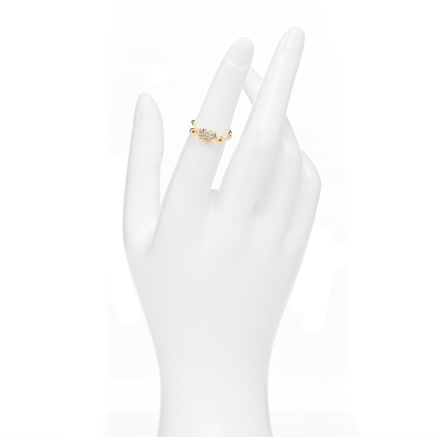Tiffany 18K Yellow Gold Diamond Elsa Peretti Bean Wire Ring 49 4.75 2 of 5