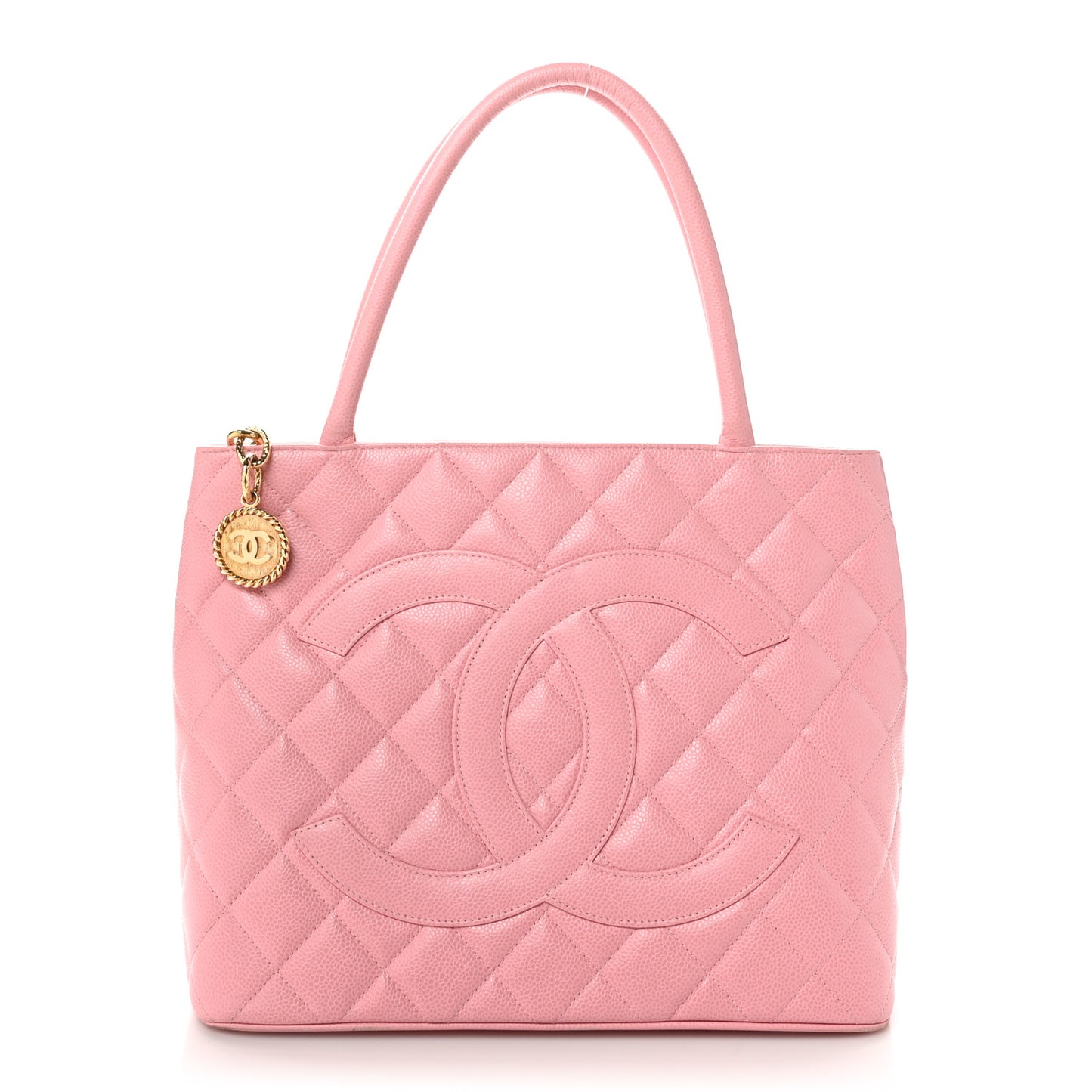 Caviar Quilted Medallion Tote Light Pink
