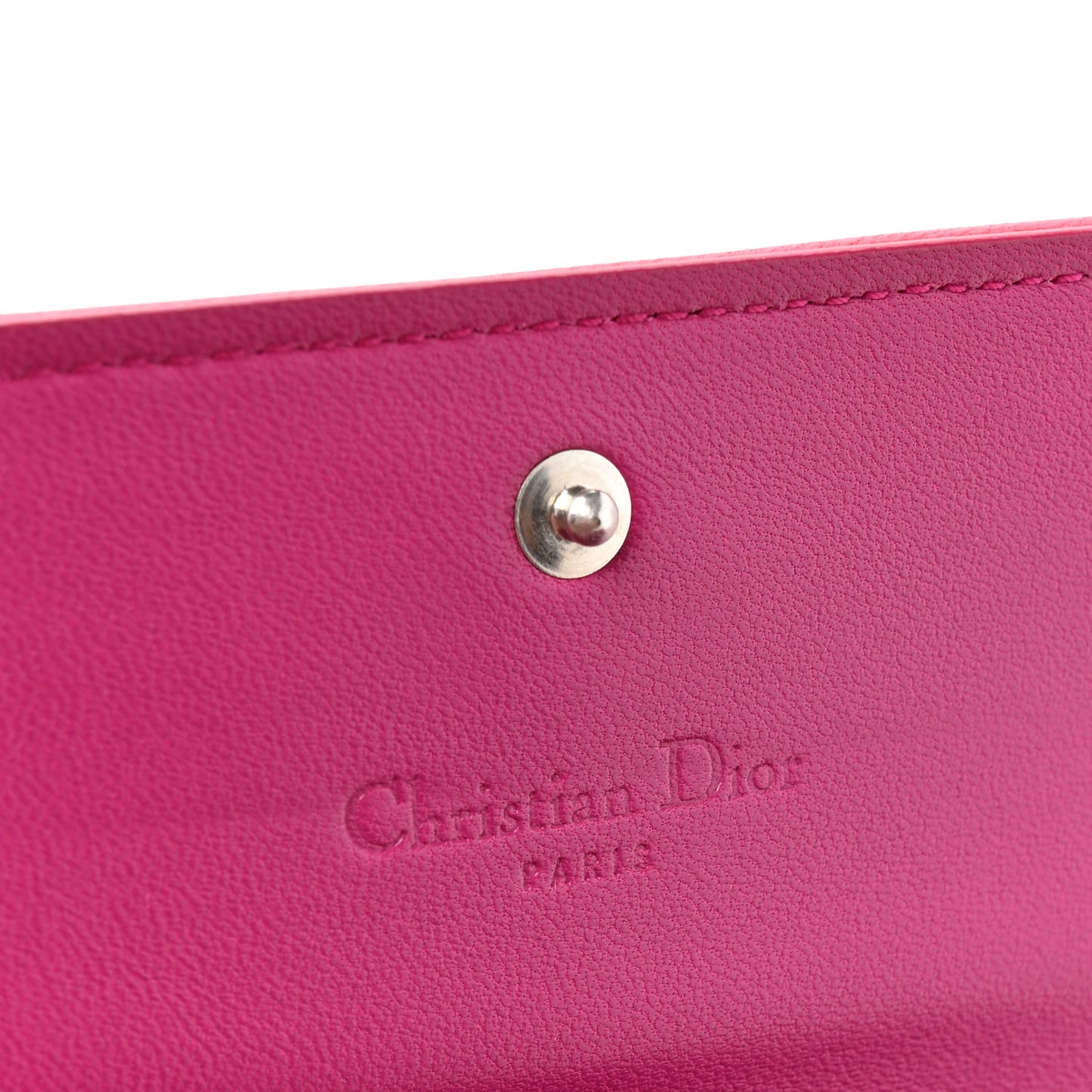 Lambskin Cannage Bi-Color Lady Dior Rendezvous Wallet On Chain Toxic Purple Pink