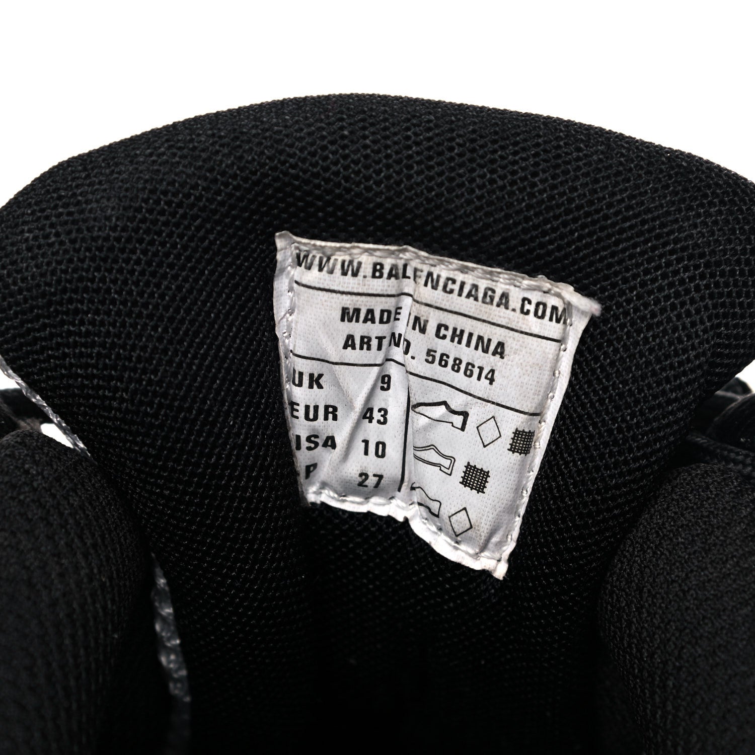 Balenciaga Rubber Mesh Bi-Color Mens Track.2 Open Sneakers 43 Black White 7 of 10